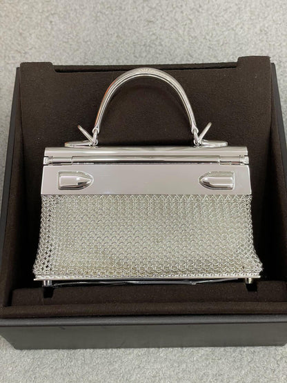 Hermès Kelly Sac Bijou Chaine in Sterling Silver