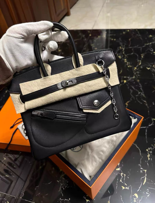 Hermès Birkin 25 Rock Black Volupto With Palladium Hardware