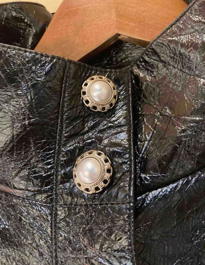 Chanel 19K leather cape coat