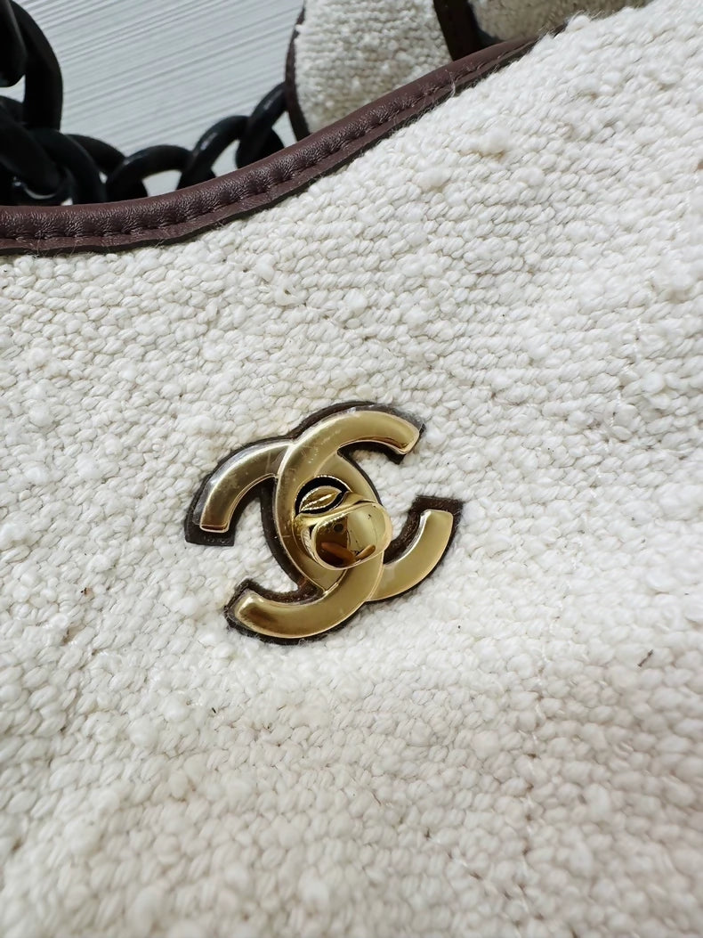 Chanel bunny ear beach hobo bag,