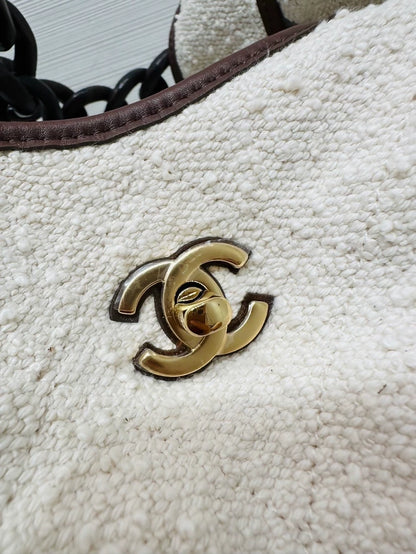 Chanel bunny ear beach hobo bag,