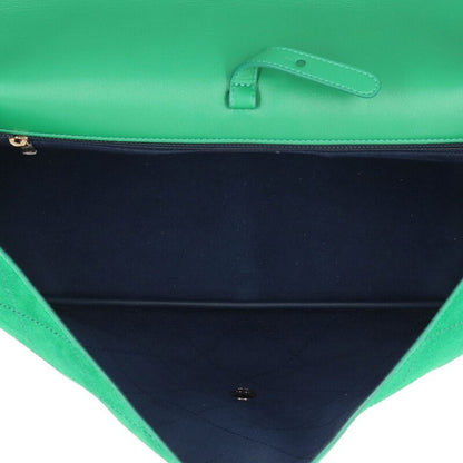 CHANEL Brag My Bag Quilted Suede Chain Shoulder Bag Pharrell suede lamskin XXL flap bag Green