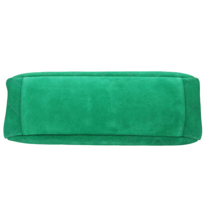 CHANEL Brag My Bag Quilted Suede Chain Shoulder Bag Pharrell suede lamskin XXL flap bag Green