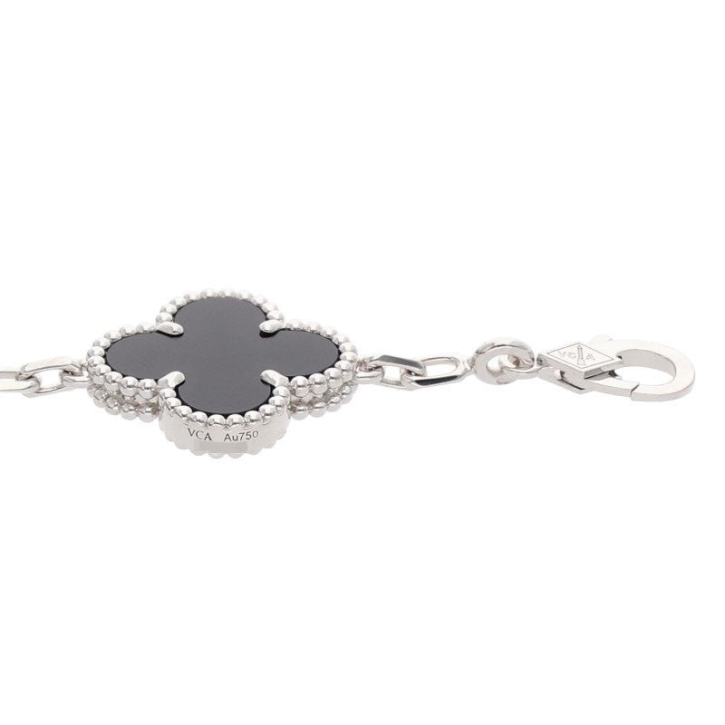Van Cleef & Arpels K18WG 5P Onyx/Diamond Bracelet VCARP2R900 Vintage Alhambra