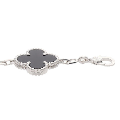 Van Cleef & Arpels K18WG 5P Onyx/Diamond Bracelet VCARP2R900 Vintage Alhambra