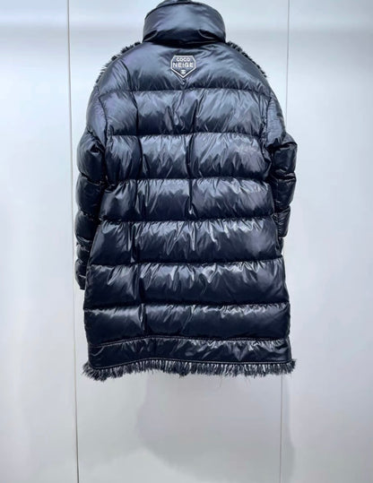 CHANEL 18B Coco Neige Puffer Long Coat Size 34