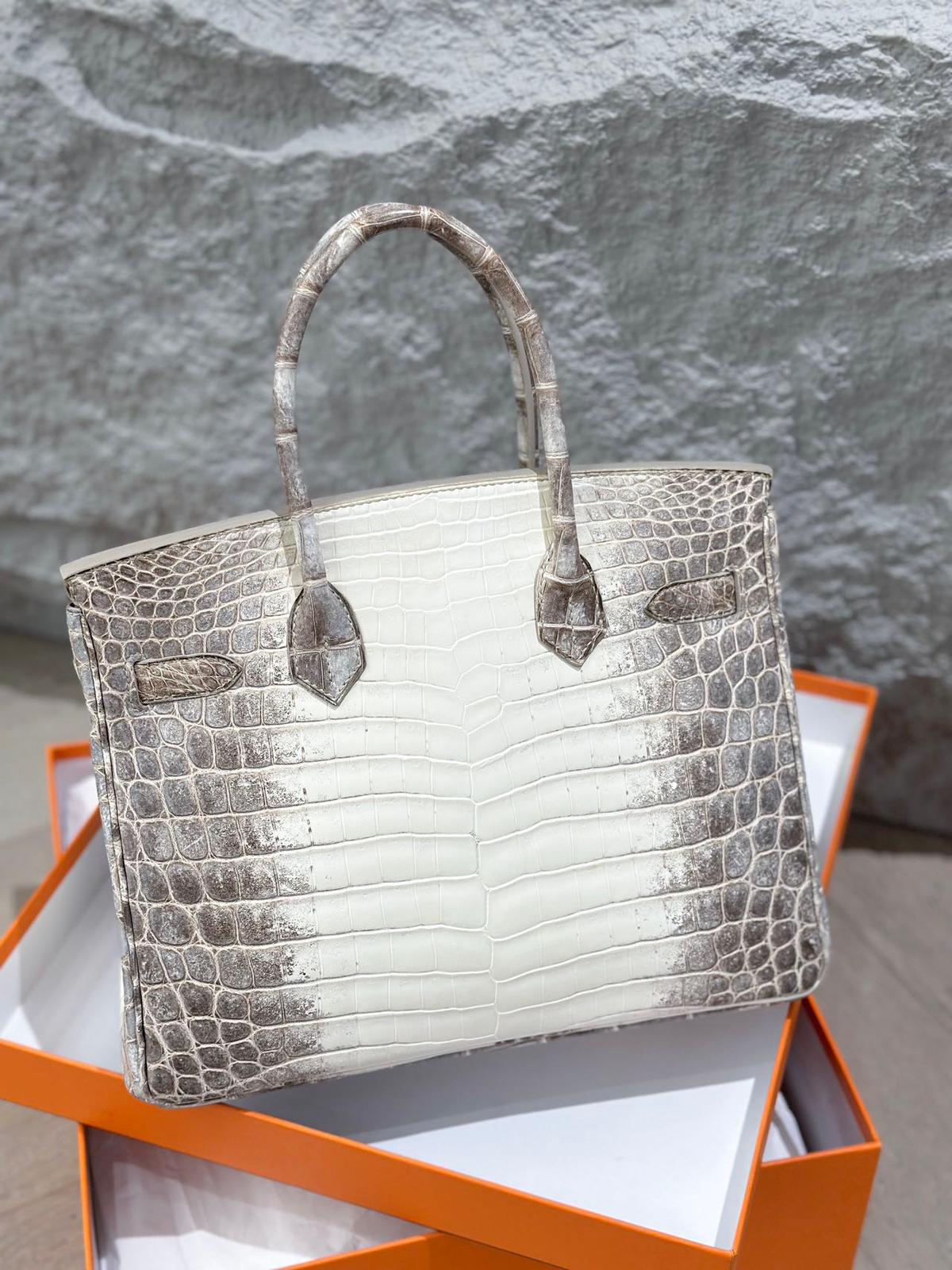 Hermes Birkin 30 Himalaya crocodile leather palladium hardware