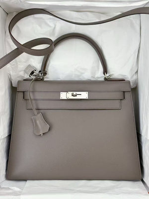Hermes Kelly 28 HSS etain epsom palladium hardware