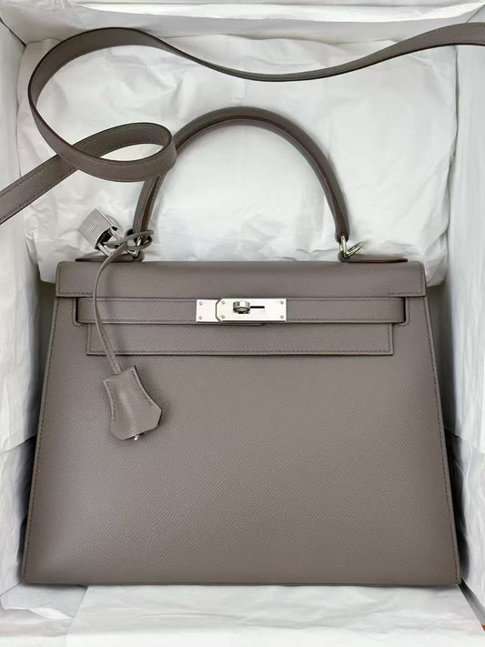 Hermes Kelly 28 HSS etain epsom palladium hardware