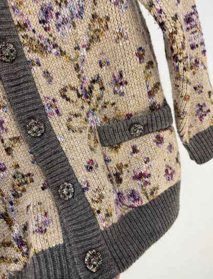 Chanel 22k floral knit cardigan