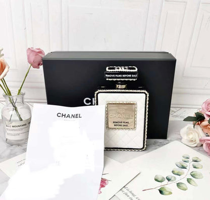 Chanel 22S limited edition White Quilted Leather Perfume Bottle Minaudiere Gold Hardware