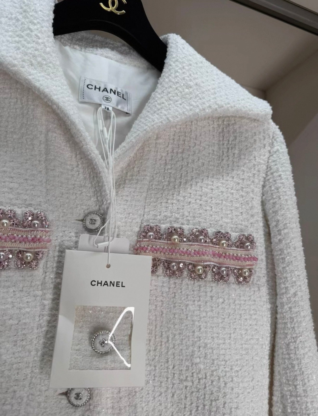 Chanel 26C White cropped jacket 38FR