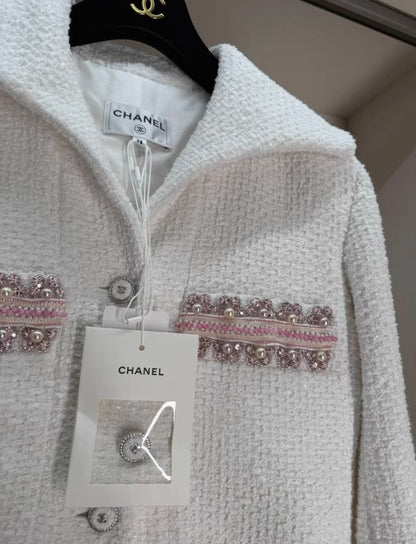 Chanel 26C White cropped jacket 38FR