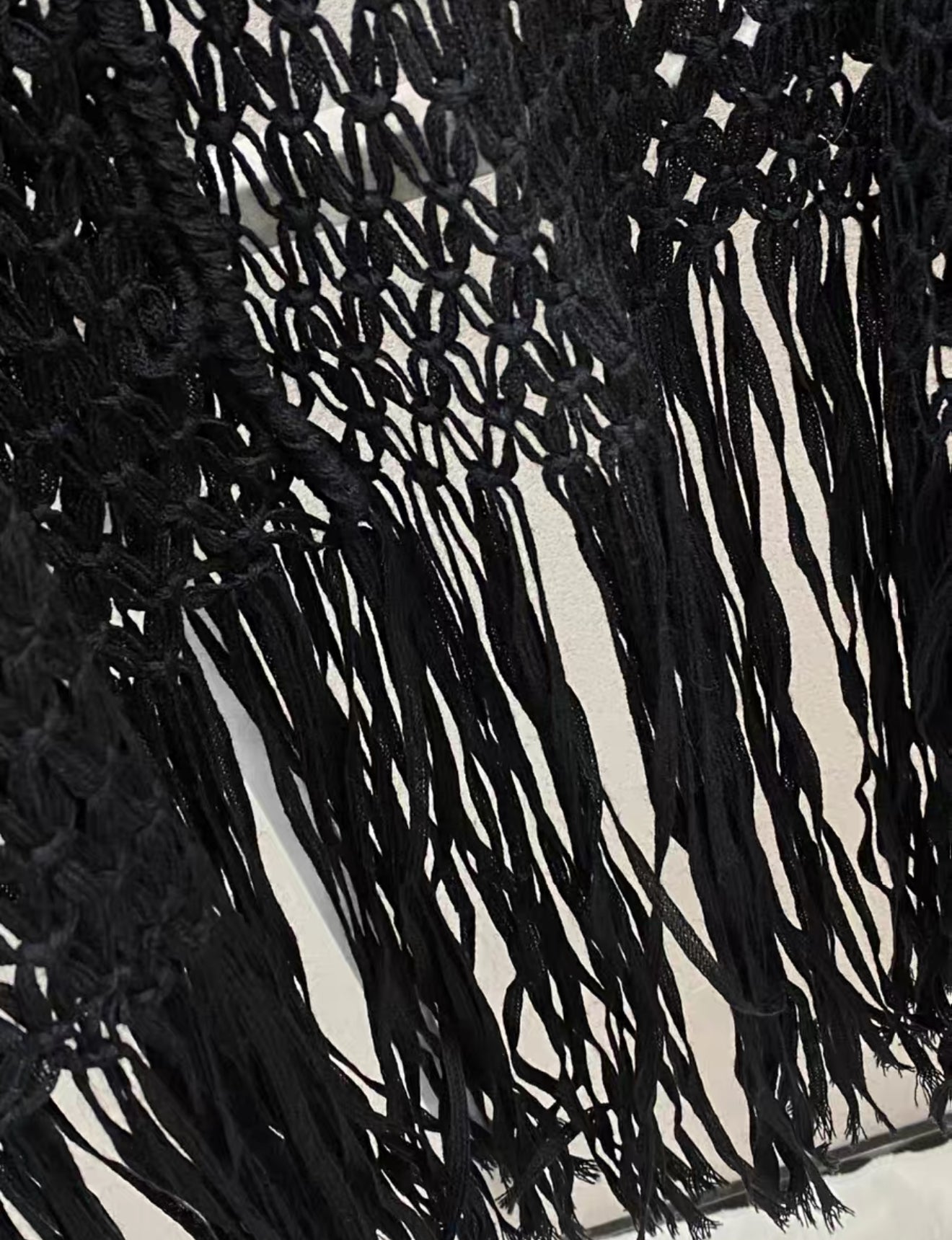 Chanel 22C Pearled Silk & Cotton Black Cape