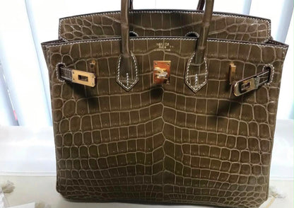 Hermes Birkin 25 Ficelle shiny niloticus gold hardware  - Rare colour -