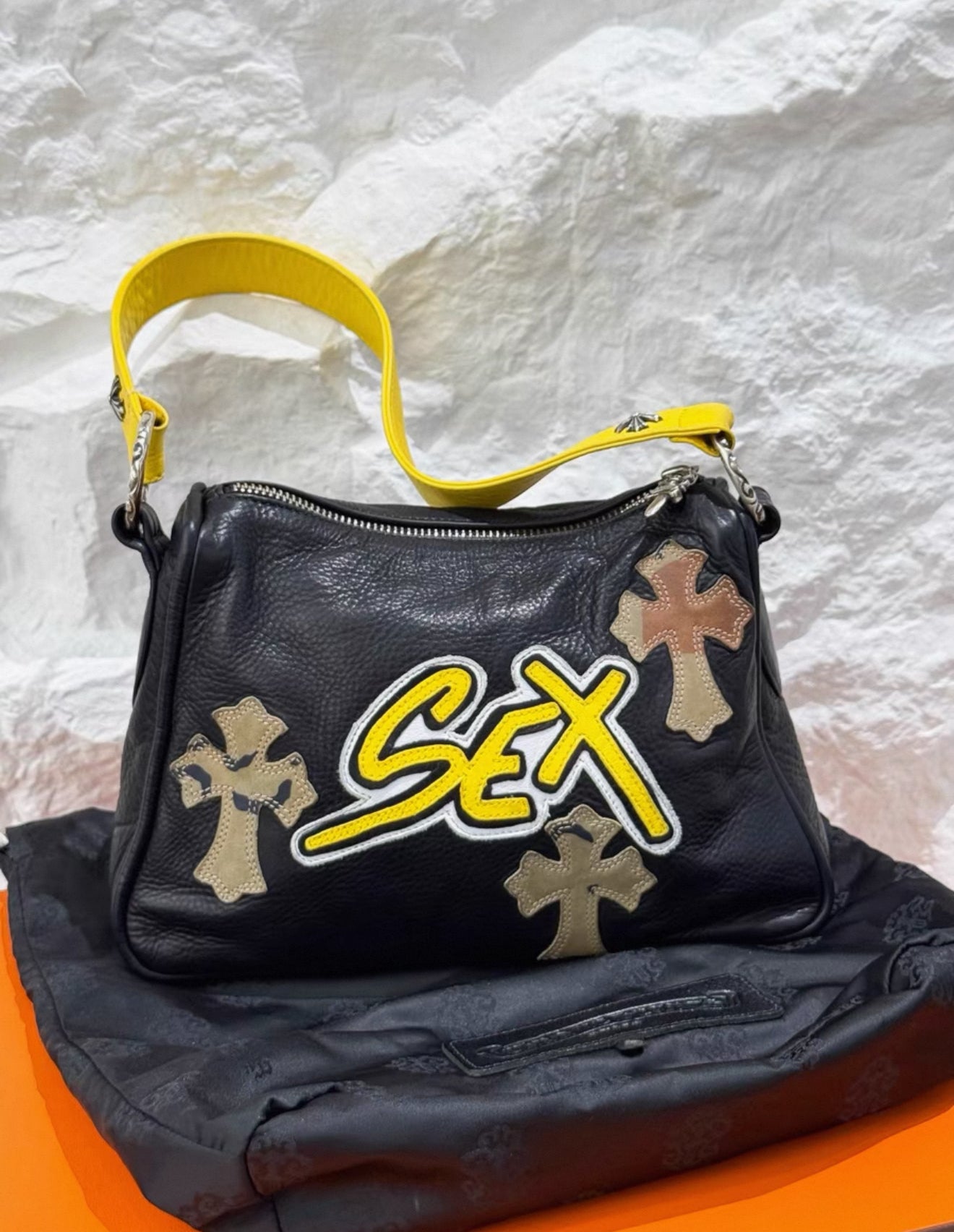 Chrome Hearts Sex Records Leather shoulder bag – Wararni.com
