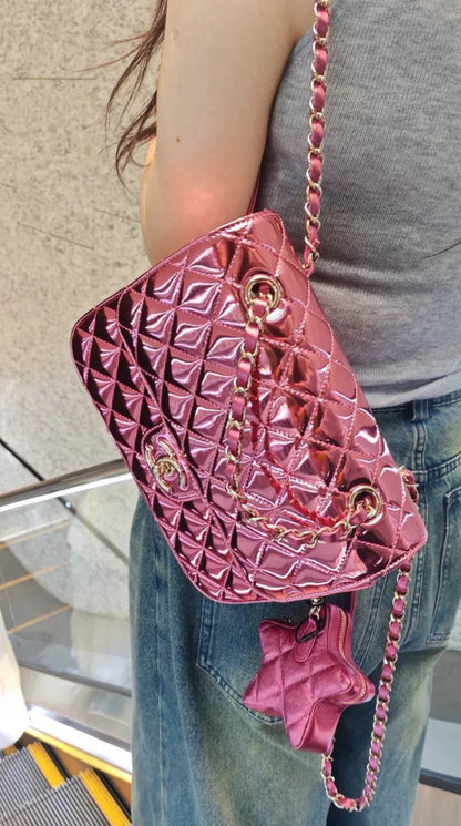 Chanel 24C purple pink mirrored backpack star bag