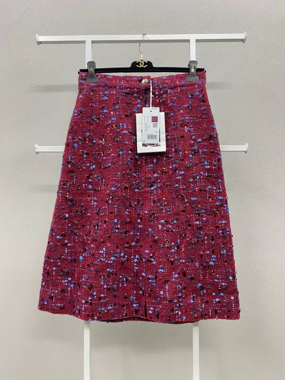 Chanel 20K Red tweed skirt
