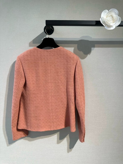 Chanel 21B salmon color classic tweed jacket
