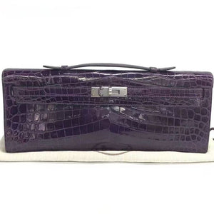 Hermes Kelly cut amethyst shiny nilotocus palladium hardware
