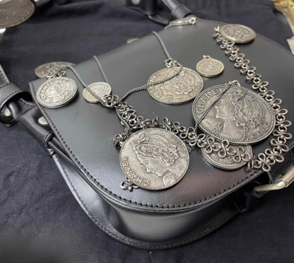 Chanel Black Coin Medallion Saddle