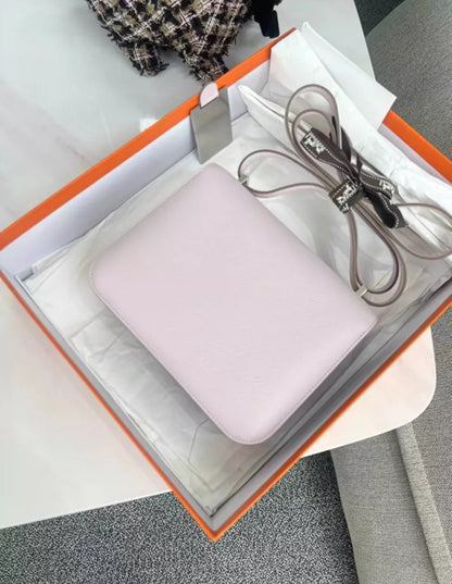 Hermes Constance mini touch Mauve Pale/ Red crocodile