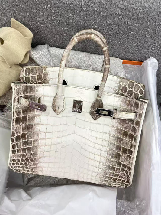 Hermes Birkin 25 Himalaya Crocodile Leather Palladium Hardware