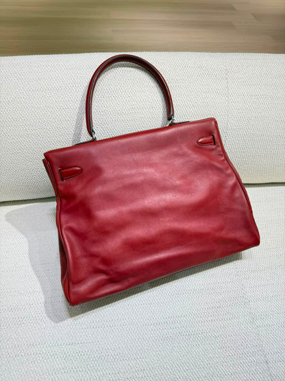 Rare* Hermes Kelly Relax 50cm Rouge H sikkim ck leather palladium hardware