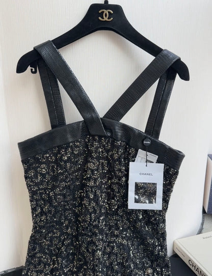 Chanel 19A black & gold dress