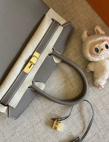 Hermes Birkin 30 Etoupe grey Togo leather Gold hardware