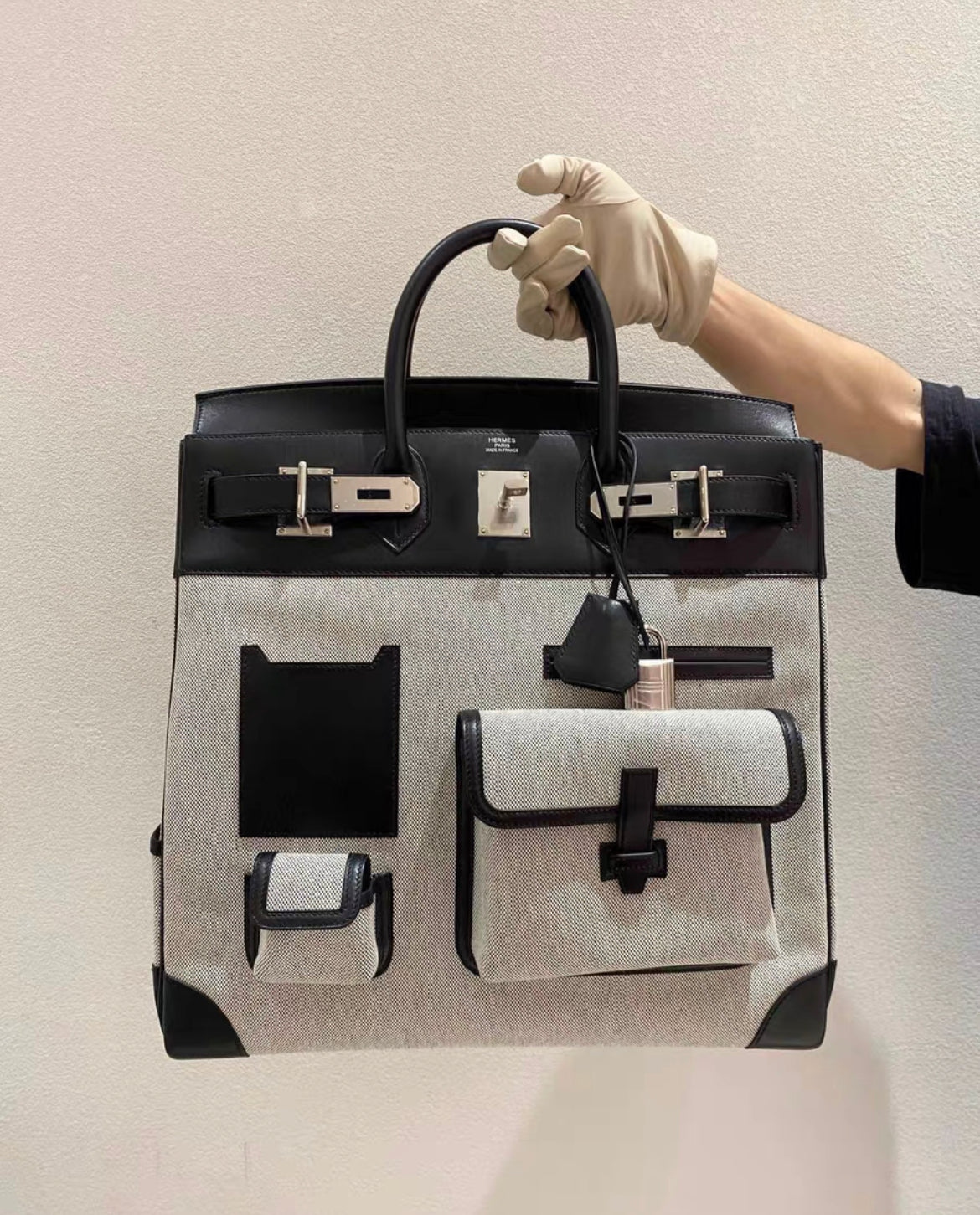 Hermès Cargo HAC Birkin 40 Black Box & Toile with Palladium Hardware Bag