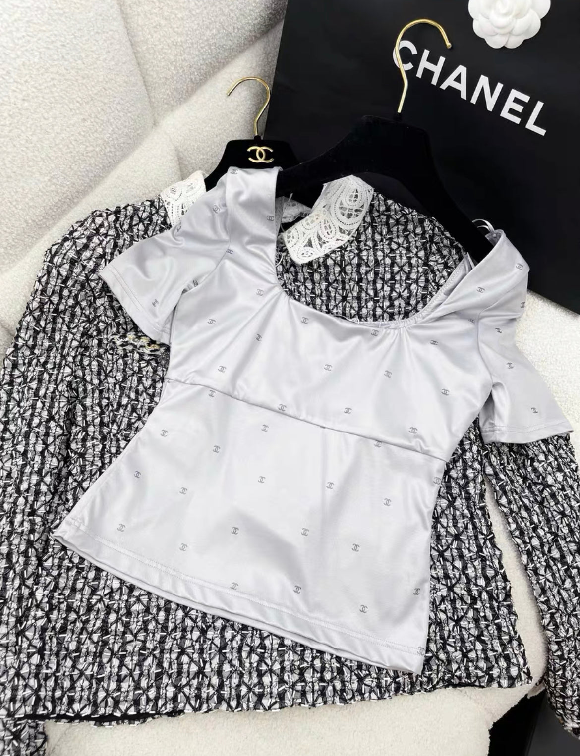 Chanel 24M coco beach silver CC logo t-shirt size 36