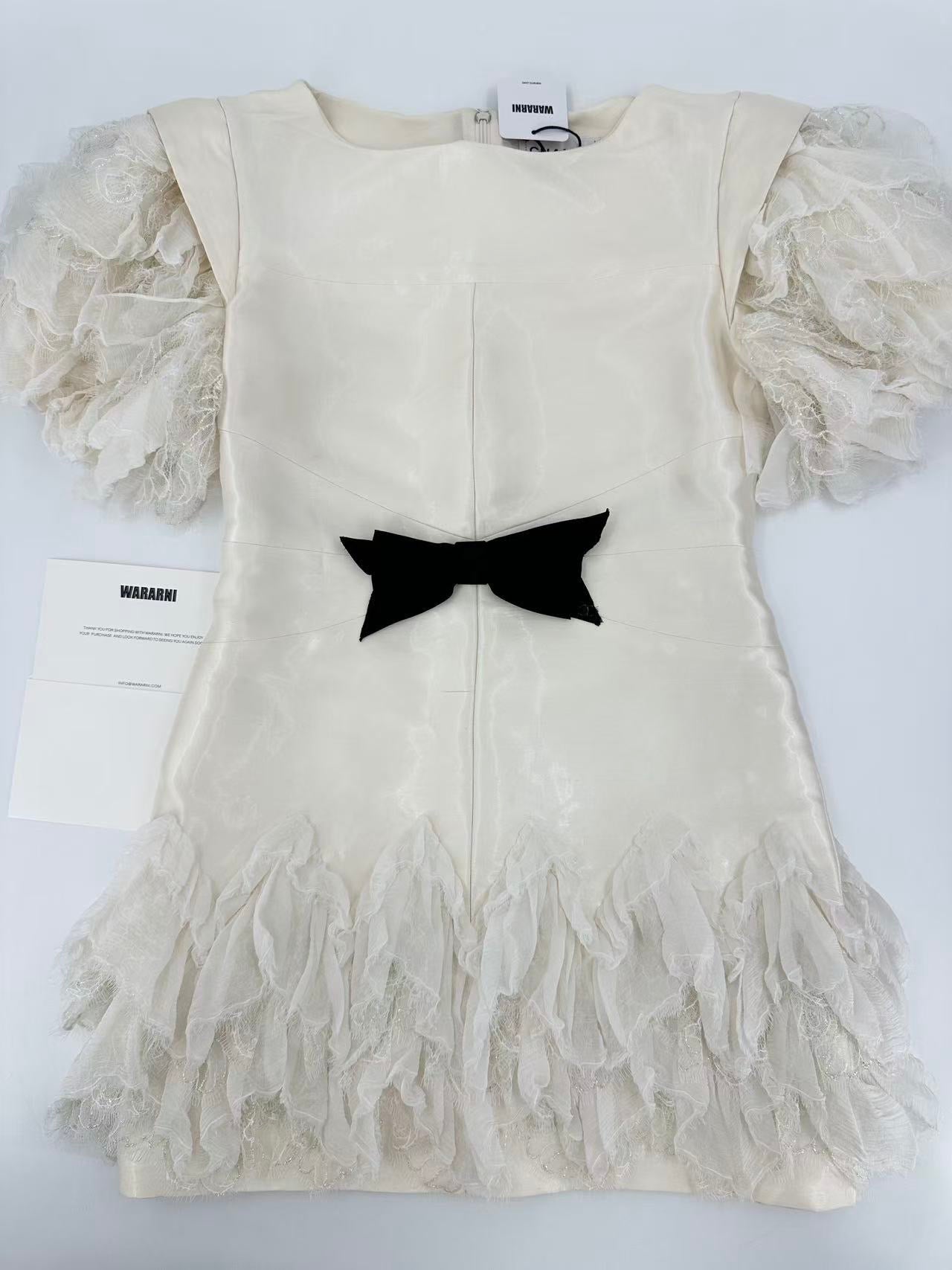 Chanel 2018 White Silk Bow Dress