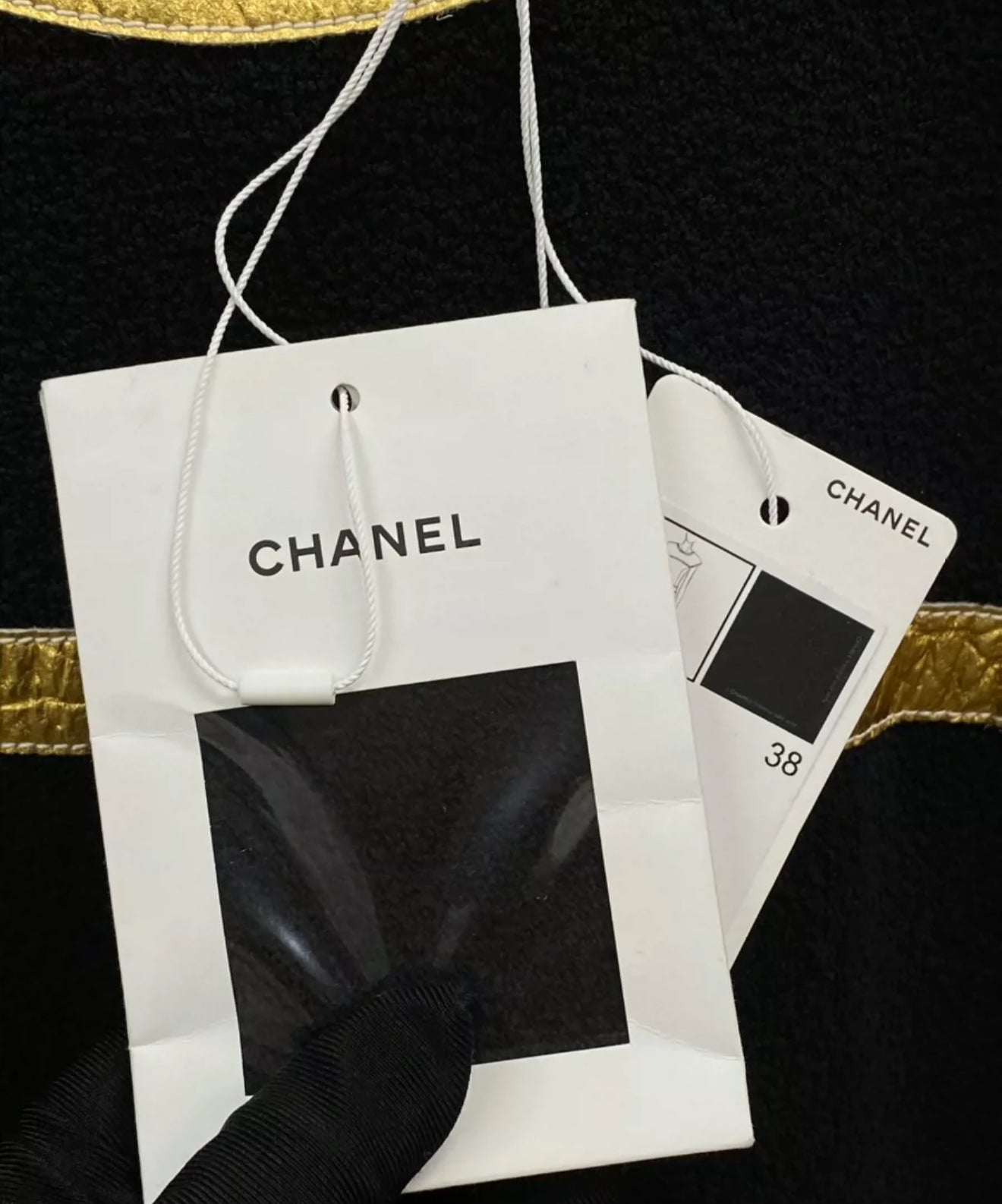 Chanel 19A Black Gold Dress