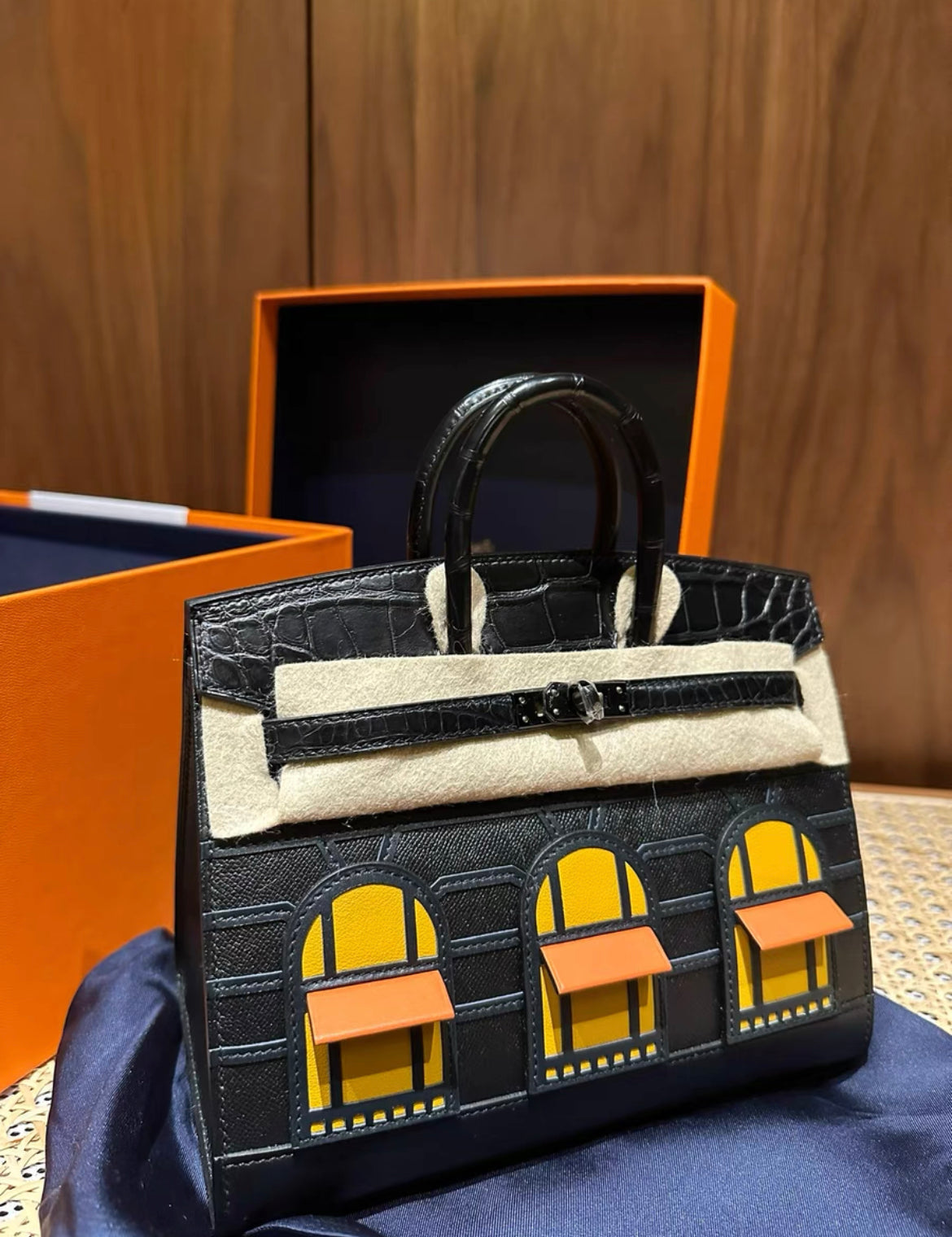 Hermès Sac Faubourg Birkin 20 So Black Matte Alligator Black Hardware