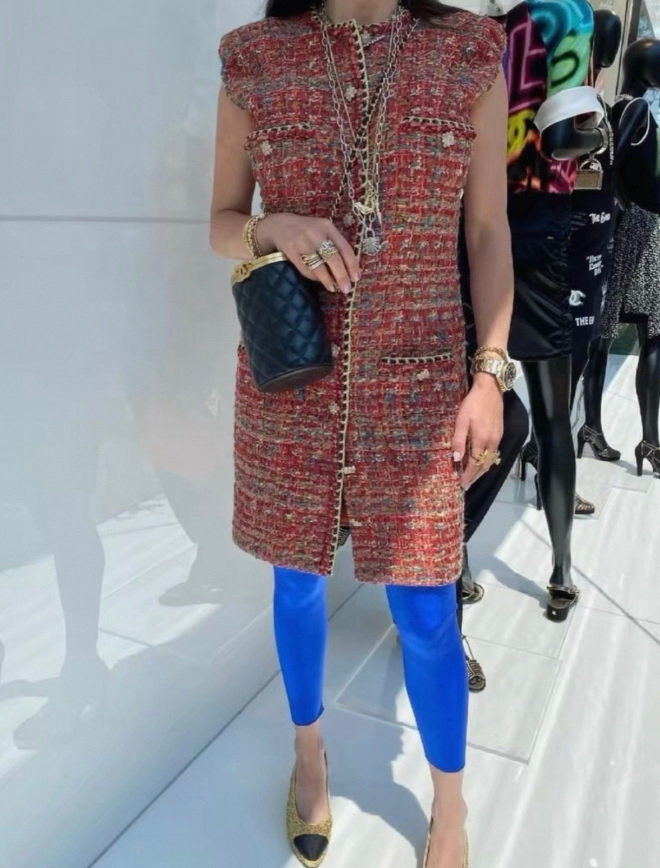 Chanel 21A orange tweed vest