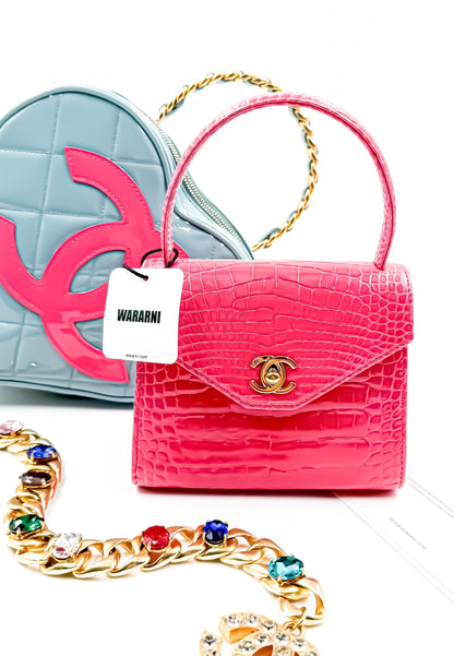 Chanel Vintage Pink Crocodile Mini Top-Handle — Collector’s Edition
