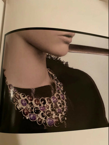 Rare Chanel 08A Black Crystals CC Gripoix Bib Collar Necklace