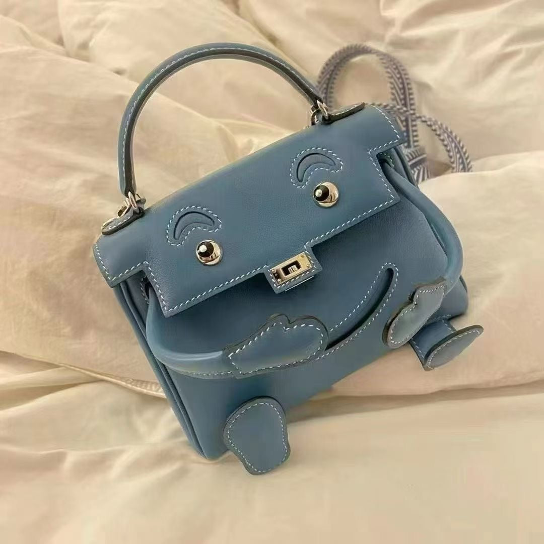 Rare Hermès Kelly Doll Blue Jeans Swift leather palladium hardware