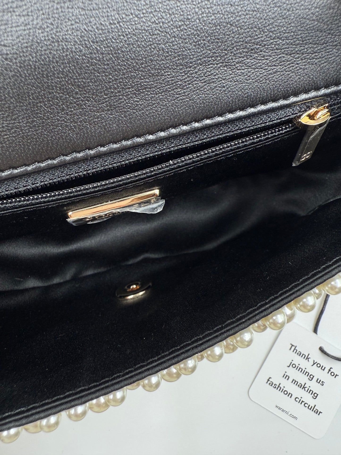 Chanel 19S Pearl-Embellished Mini Rectangular Flap Bag