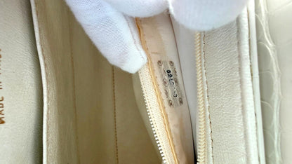 Chanel Vintage White Alligator Medium Kelly Black Hardware— Ultra-Rare House Exotic