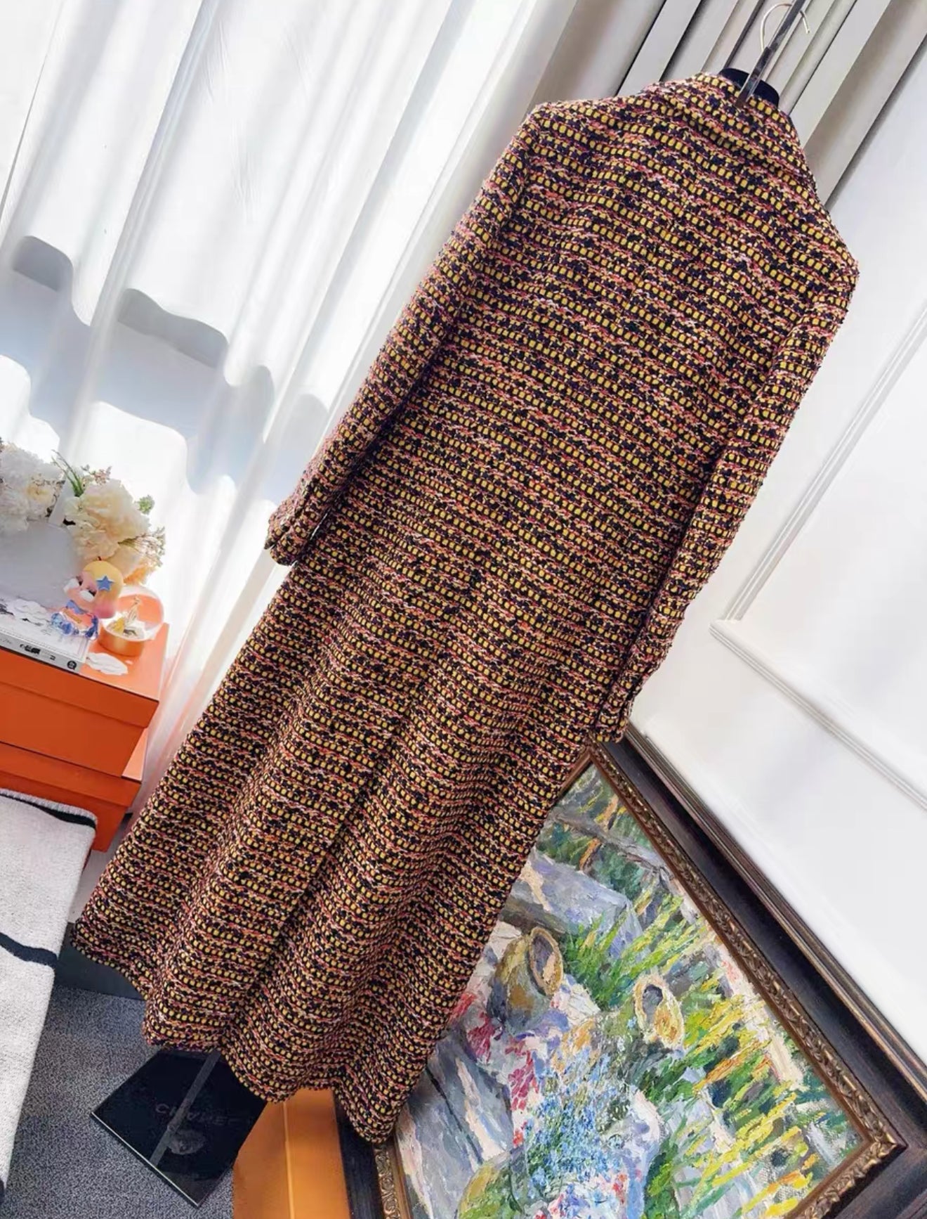 Chanel 23A Multicolor Tweed Long Coat
