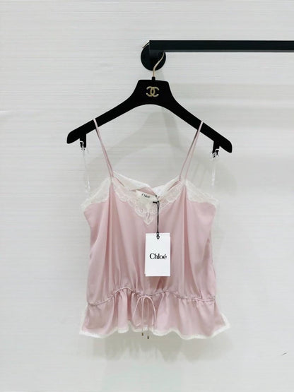 Chloe 26 Early Autumn Lilac Pink Lace Silk Camisole