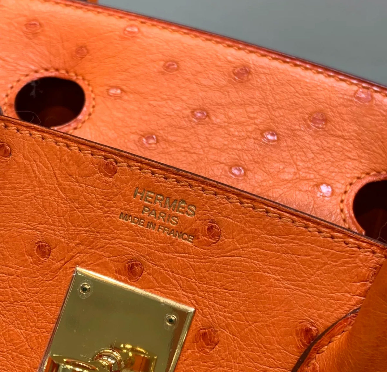 Hermès Birkin 30 Orange Ostrich Leather Palladium Hardware