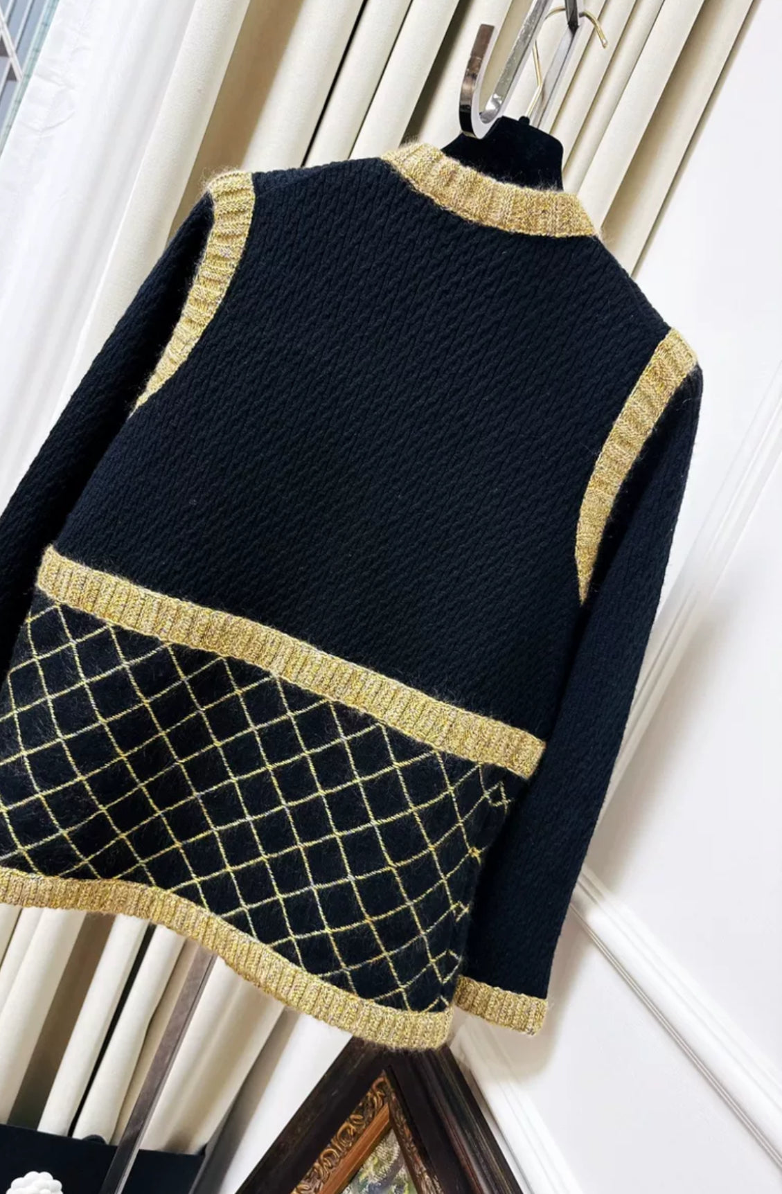 Chanel Fall/Winter 2015-2016 Black & Gold Cardigan