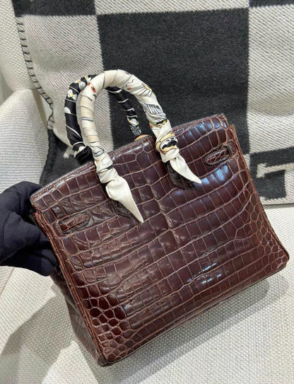 Hermès Birkin 25 Crocodile Niloticus Marron