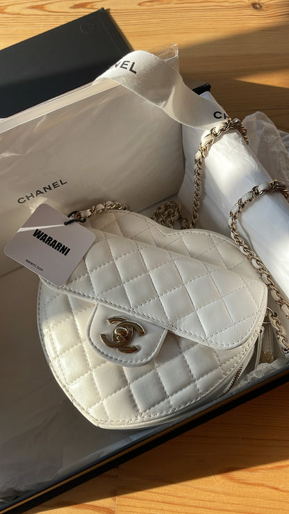 Chanel 22S white large heart bag