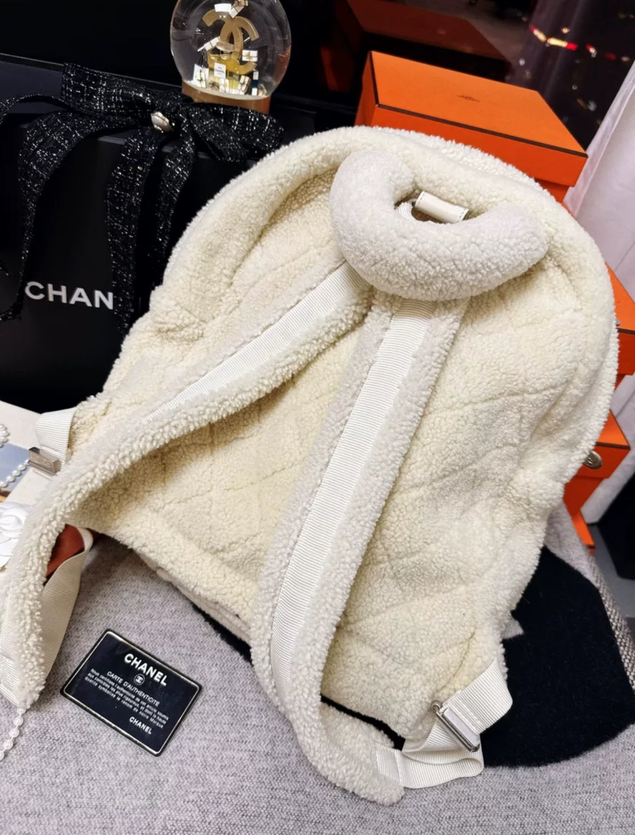 Chanel 19b shearling backpack