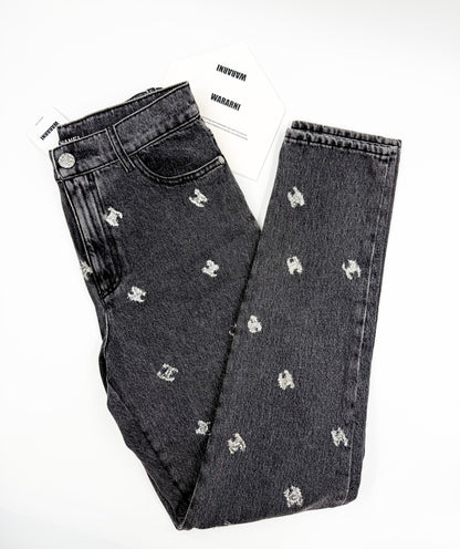 Chanel 21K Black Denim silver CC logo