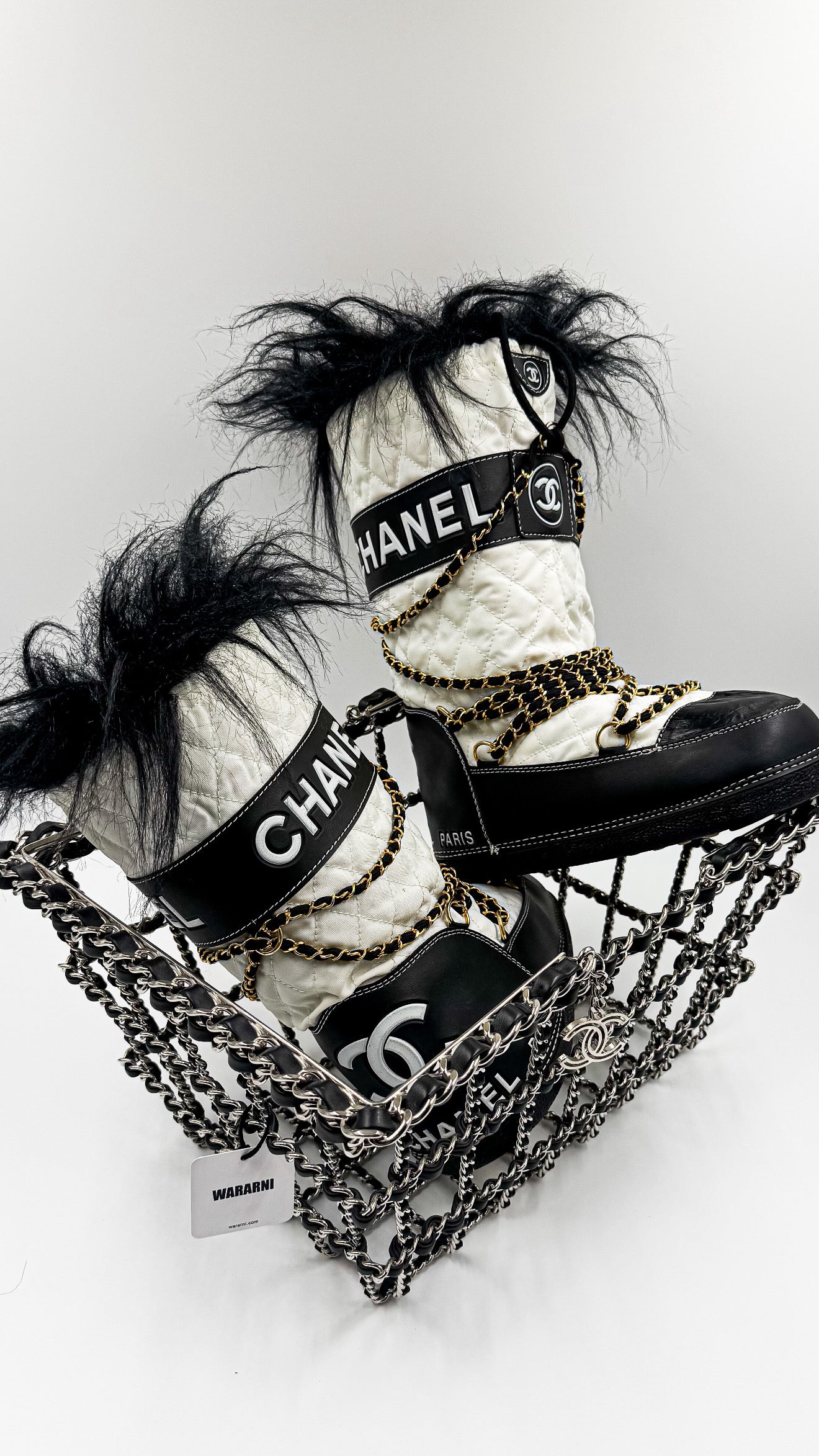 Chanel Fall-Winter 1993 Runway Snow Boots By Karl Lagerfeld